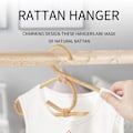Miniatyrbillede 2 af 5: 4 stk. Rattan Tøj Bøjle Nordisk Stil Børnetøj Organizer Rack Børnebøjle Børneværelse Dekoration Tøj Bøjler