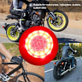 Miniatyrbild 4 av 5: 2 st Universal Motorcykel LED Broms Blinkersljus för Cruiser Chopper Indikatorljus (Svart)