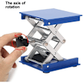 Miniatyrbillede 3 af 5: 4 tommer aluminiumslegering lab lift sakselift platform/foldbar løftebordspudehøjdejustering til arbejde, eksperimenter