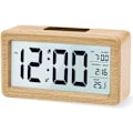 Miniatyrbild 1 av 5: Trä Digital Väckarklocka, LED Väckarklocka Tyst Digital Klocka med Datum, Temperatur, Snooze-funktion, Batteridriven