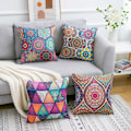Miniatyrbillede 3 af 5: Pudebetræk 40x40cm Bohemian Mandala Blomster og Etnisk Stil Pudebetræk Bomuld Linned Dekorativt Firkant Pudebetræk til Sofa Hjem Stue Pil