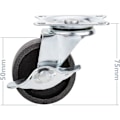 Miniatyrbilde 4 av 5: Industrielle svingbare hjul med brems 50 mm 2 stk