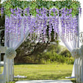 Pikkukuva 2 / 5: 24 kpl/setti 3,6 jalkaa/kpl Tekokukat Teko-Wisteria-Rypäle Riippuva Kranssi Kotiin Puutarhaan Juhliin Hääkoristeluun Simulaatiokukka (24, Violetti)