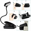Miniatyrbillede 4 af 5: Genopladelig Læselampe, 5 LED Læselampe 360° Fleksibel Hals til Bog i Sengen, Klipslampe til Kindle/Bærbar Klipslampe til e-læsere/Nat/Rejse