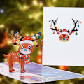 Miniatyrbilde 4 av 5: God Jul Håndlaget Pop Up Kort, 3D Håndlaget Pop Up Hilsener Kort til Jul, Pop Up Julekort