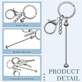 Miniatyrbild 3 av 5: 6 st Beadable Keychain Bars Blanks Bead Keychain Metall Beadad Keychain för DIY Hänge Smycken Tillverkning, Silver