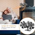 Miniatyrbillede 3 af 4: Ovnventilator 12 Varmedrevet Brændstofbesparende Lys - Pejs Ovnventilator, til Træovn/Pejs/Log/Gas/Pelletovn