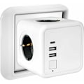 Miniatyrbilde 1 av 5: Kubevegg Strømbryter med 4 Uttak og 3 USB-porter, 7-i-1 USB Strømbryter med Bryter for Hjem, Kontor