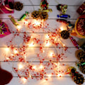 Miniatyrbillede 4 af 5: Julekuglelys 2m 20 LED Julebær Perlekædelys til Julehus Mantel Dekoration, (Rød)
