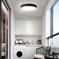 Miniatyrbilde 5 av 5: LED Taklampe med Bevegelsessensor for Balkong Garasje Inngangsgang Lett å Installere Taklampe 6000K Kald Hvit, 1200LM, Rund Ø30CM Svart