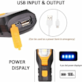 Miniatyrbilde 4 av 5: Håndlampe for byggeplasser LED arbeidslys USB-oppladbar lommelykt, bærbar verkstedlampe Roterende COB inspeksjonslampe Magnetisk lommelykt med forstørrelse