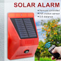 Miniatyrbild 3 av 5: ChunHee Solcellslarmlampa med Fjärrkontroll Rörelsesensor Utomhus Alarm Ljusstark 129db Ljud Belysning Säkerhetssiren IP65 Vattentät Skydd