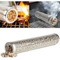 Miniatyrbillede 3 af 5: Rund Grill Røg Generator Rør Af Rustfrit Stål Træ Pellets Røger Udendørs Køkken Tilbehør - Rund Sektion