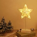 Miniatyrbilde 5 av 5: Dekorativ Bordlampe, Batteridrevet LED-Stjerneformet Nattlampe, Varmt Hvitt Lys, Dekorasjon for Hjem Soverom Arbeid Søvn - Hvit