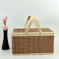 Miniatyrbild 3 av 5: Bärbar förvaringskorg i bambu, picknickkorg, snacks, fruktkorg, förvaring i hemmet, kök, sovrum, kontor