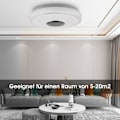Miniatyrbilde 4 av 5: LED Taklampe, Taklampe med Bluetooth-høyttaler, 38W Flush Mount Taklampe RGB Fargeendring Musikk LED Taklampe med App og Fjernkontroll