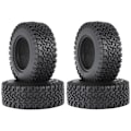 Pikkukuva 5 / 5: 4 kpl 76mm 1.55 Metalli Beadlock -vanne ja rengassarja 1/10 RC Crawler -autoon Axial Jr D90, musta + punainen vanne