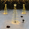 Miniatyrbillede 2 af 5: Juletræslysgirlande, Udendørs Solcelledrevet Juledekoration Gran, Spiralformet Juletræ, Udendørs Solcelledrevet Lys Havejuledekoration LED Lys