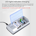 Miniatyrbillede 3 af 4: 1/2/5/7/9V NiMH Batteriopladningsboks med 6 Slots LED Multi-lader til AA/AAA/C/D Type EU Stik