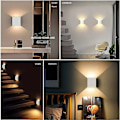 Miniatyrbillede 5 af 5: 2 stk. 6W LED væglampe Op og Ned Indendørs væglampe Moderne Aluminium Belysningsarmaturer til stue soveværelse badeværelse køkken spiseværelse,
