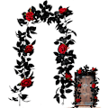 Miniatyrbilde 1 av 5: Svart Kunstig Rosekrans, Høstlønn Blader Hengende Krans, Svarte Høstblader Kunstig Blomst Silke Vine Høst Høsting Thanksgiving Hallowee
