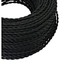 Miniatyrbillede 2 af 5: Tekstil Elektrisk Kabel 10M，Retro Twisted Flettet Hamp Reb Kabel 2x0,75mm², 2 Strandede Twisted Ledninger，til DIY Pendellampe/Sort