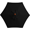 Miniatyrbillede 1 af 5: Udskiftningsbetræk til parasol - 6 ribber - Diameter 2m - Vandafvisende - UV-beskyttelse - Udskiftningsstof - Sort