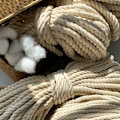Miniatyrbilde 5 av 5: Makramé tau, tykk tau, stor flettet bomullstau, 8mm x 20m beige