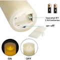 Miniatyrbild 5 av 5: Flamlösa ljus, set med 3 riktiga vaxpelare, inte plast, 4 tum, 5 tum, 6 tum, med fjärrkontroll för realistiska dansande LED-lågor