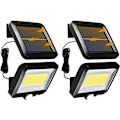 Miniatyrbillede 1 af 5: 100 LED Solcellelys Udendørs - 3 Sensortilstande Sikkerhedslygter, IP65 Vandafvisende Super Lysstyrke Lys med 5 m Kabel Nem at Installere Udendørs Væglygte til