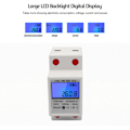 Miniatyrbild 3 av 5: Indikator för elförbrukning, EDF-mätare enfas DIN-skena energimätare 5-80A 220V 50Hz elektronisk KWh-mätare med LCD-bakgrundsbelyst digital display DDM