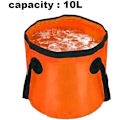Miniatyrbild 2 av 5: Fällbar Campinghink Bärbar Vattenförvaring Fällbar Fotbad Tvätthög för Resor Vandring Fiske Båtliv (Orange 10L)