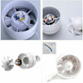Miniatyrbillede 3 af 5: 1 stk. Luftudtræksventilator, økonomisk 100 mm, 12 W/130 m³, aksialt udtræksrør i linje: badeværelse, køkken, kælder,