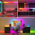 Miniatyrbilde 2 av 4: LED TV-stripe 3m RGBIC lysstripe med USB-app fjernkontroll flerfarget bakgrunnsbelysning for TV-speil og skjerm--