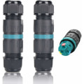 Miniatyrbillede 1 af 5: 2 stk. IP68 vandtæt kabelforbindelse Ø5mm-Ø9mm TÜV 3-polet udendørs elektrisk forbindelsesmuffe til have 2-vejs bund