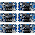 Miniatyrbillede 1 af 5: 6 X Justerbar LM2596S DC-DC Nedkonverter, Spændingsregulator, Strømforsyningsmodul, 36V, 24V, 12V til 5V, 2A