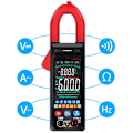 Miniatyrbillede 5 af 5: DC/AC Digitalt Tangamperemeter 6000 Tællinger 400 A Amperemeter Stort Farvedisplay Spændingstester FS8330Pro plus Rød