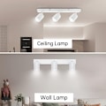 Miniatyrbilde 5 av 5: Takspot GU10, Taklampe 3 Spots Hvit, Justerbar Spottaklampe, Moderne Taklampe, Innendørs LED Taklampe for