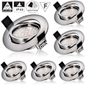 Miniatyrbild 1 av 5: 6X 5W LED Inbyggd Spotlight Komplett 3000K Varmvit Motsvarande 45W Halogenlampa 230V Fast Takspotlight Borrning 55mm [Energiklass E]