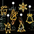 Miniatyrbilde 1 av 5: Julevinduelykter, 6 stk LED-sugkoppsvinduelykter, Julevindudekorasjonslys, 3D Hengende Julelys, LED Julehengende