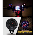 Miniatyrbillede 4 af 5: Universal 12V motorcykeltachometer speedometermåler med LED-baggrundsbelysning natlys instrumentaccessoirer