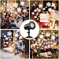 Miniatyrbilde 5 av 5: Lysprojektor med snøflak, LED, IP65, for utendørs og innendørs bruk, julepynt, bryllup