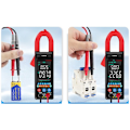 Miniatyrbilde 2 av 5: Digitalt klemmemåler DC/AC strøm 6000 teller 400 A Ampermeter Stor fargedisplay Spenningstester FS8330Pro plus Rød