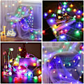 Miniatyrbillede 3 af 5: 10 Meter 100 Multifarvede RGB Kugle LED Lysstreng, Sfæriske RGB Lysstreng, 100 LED Kugler 8 Lystilstande IP44 Vandafvisende Lysstreng Udendørs