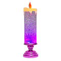 Miniatyrbilde 2 av 5: Fargeskiftende LED-julelys, glitterlys, flammefri LED-lys, kontorbord, rosarød