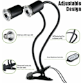 Miniatyrbillede 4 af 5: Dobbelthoved skildpadde varmelampe, 25W+50W krybdyr skildpadde lampe E27 UVA+UVB skildpadde lampe med 2 solpære og timer til skildpadder repti