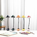 Miniatyrbilde 4 av 5: Klipslampe for barn, USB-oppladbar LED-klipsleselampe med stjerneprojeksjon, 360° berøringsdimmbar svanehals-sengelampe (rosa)