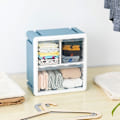 Miniatyrbillede 3 af 5: Plastik Opbevaringsboks Kosmetisk Organizer Desktop Multi-Layer Skuffe Værktøjer Perle Ringe Makeup Organizer-Hvid Fem Gitter