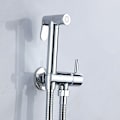 Pikkukuva 5 / 5: Yksinkahvainen WC-suihkusarja, kromattu palovammoja estävä WC-termostaatti, käsisuihku, bidet-suihkusuuttimen ohjaussetti (liitä vanhaan reikään asennus)