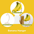 Pikkukuva 5 / 5: Banaaniteline Moderni Banaanipuun Ripustuspuuteline Koukku Keittiön Tiskille Banaaniteline,A